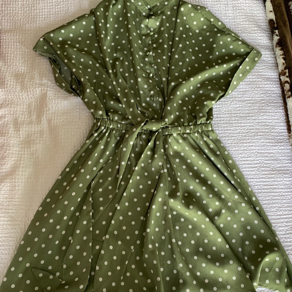 Green Polka Dot mini dress